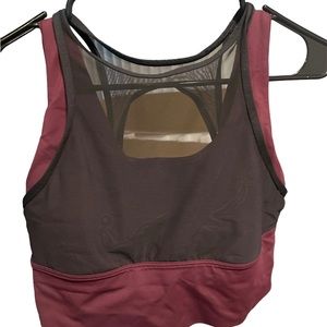 Lululemon Burgundy Black Sports Bra Top Sz Small